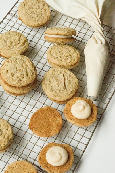 Chewy pretzel-flavored cookies... with buttercream!