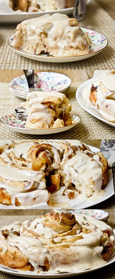 Need this Giant Caramel Apple Cinnamon Roll with Cream Cheese Glaze!!!