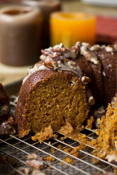 This Pumpkin Cake with Pecan Pie Glaze is my new favorite fall dessert