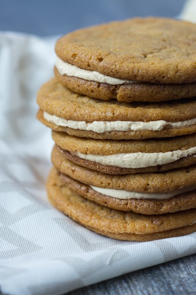 Amazing cookie sandwcihes! Made with the pumpkin spice cookie butter