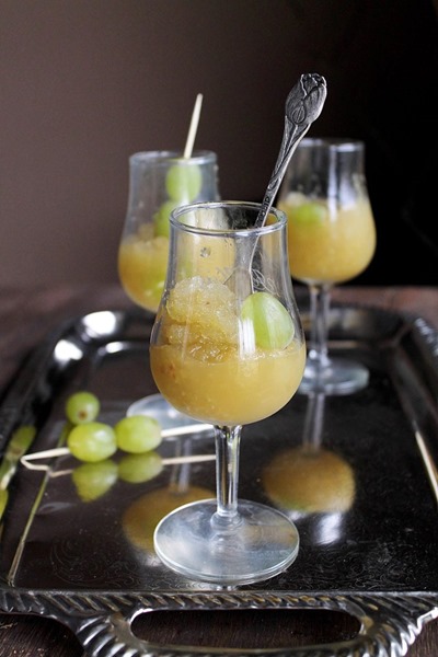 white grape champagne granita