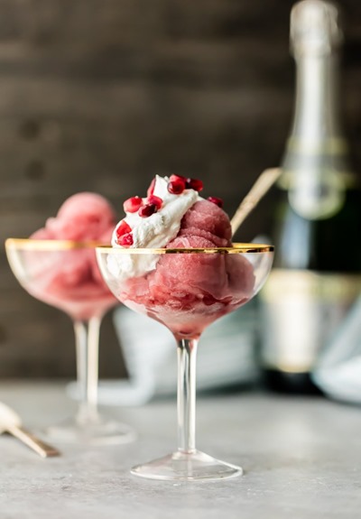 pomegranate champagne sorbet