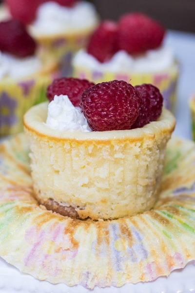 Loved how light these lemon raspberry cheesecakes were!