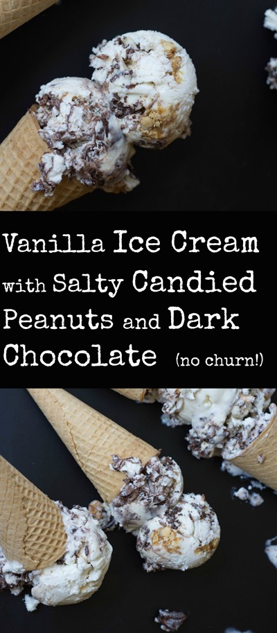 vanilla ice cream with salty peanuts