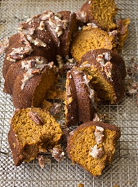 Pumpkin Cake with Pecan Pie Glaze